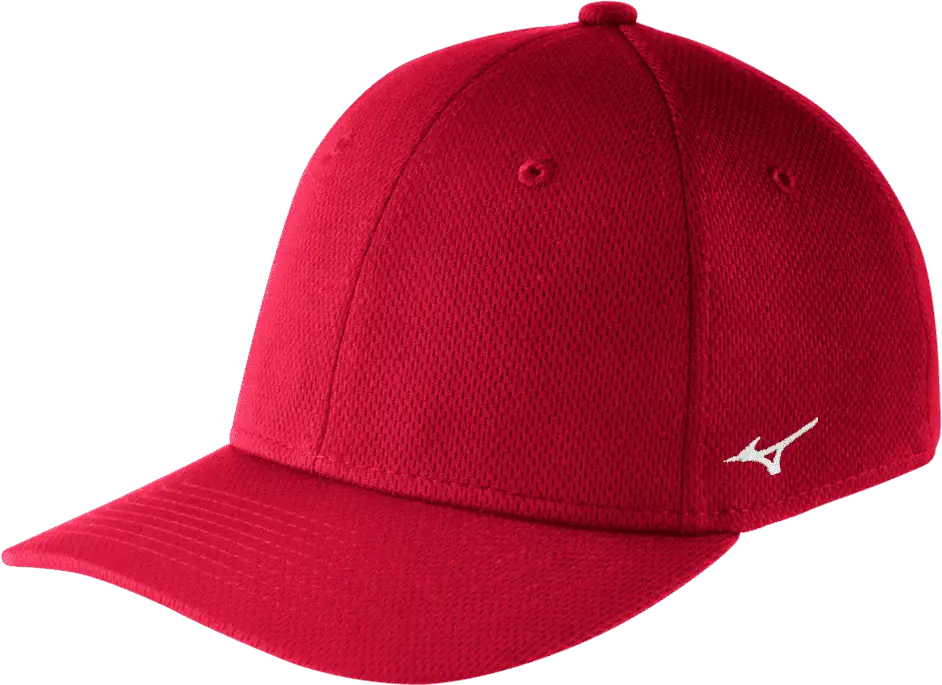 Mizuno 370300 Stretch Fitted Team Cap - Red - Lxl