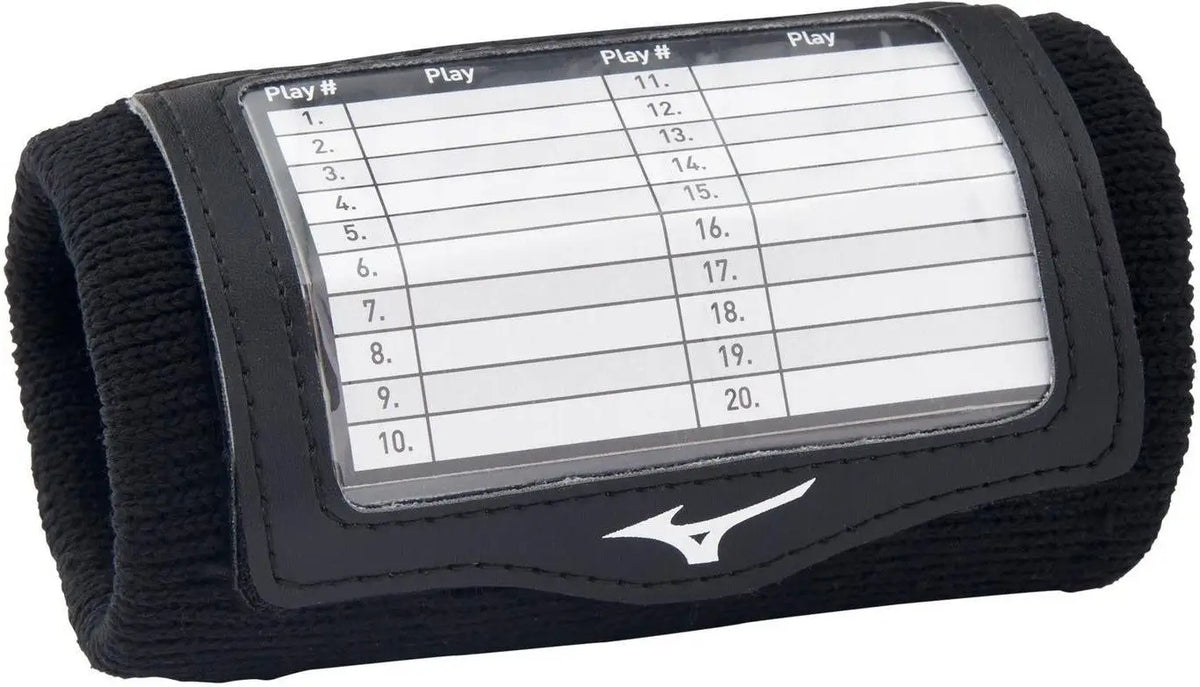 Mizuno 370339 Play Call Wristband - Black - one Size Fits Most