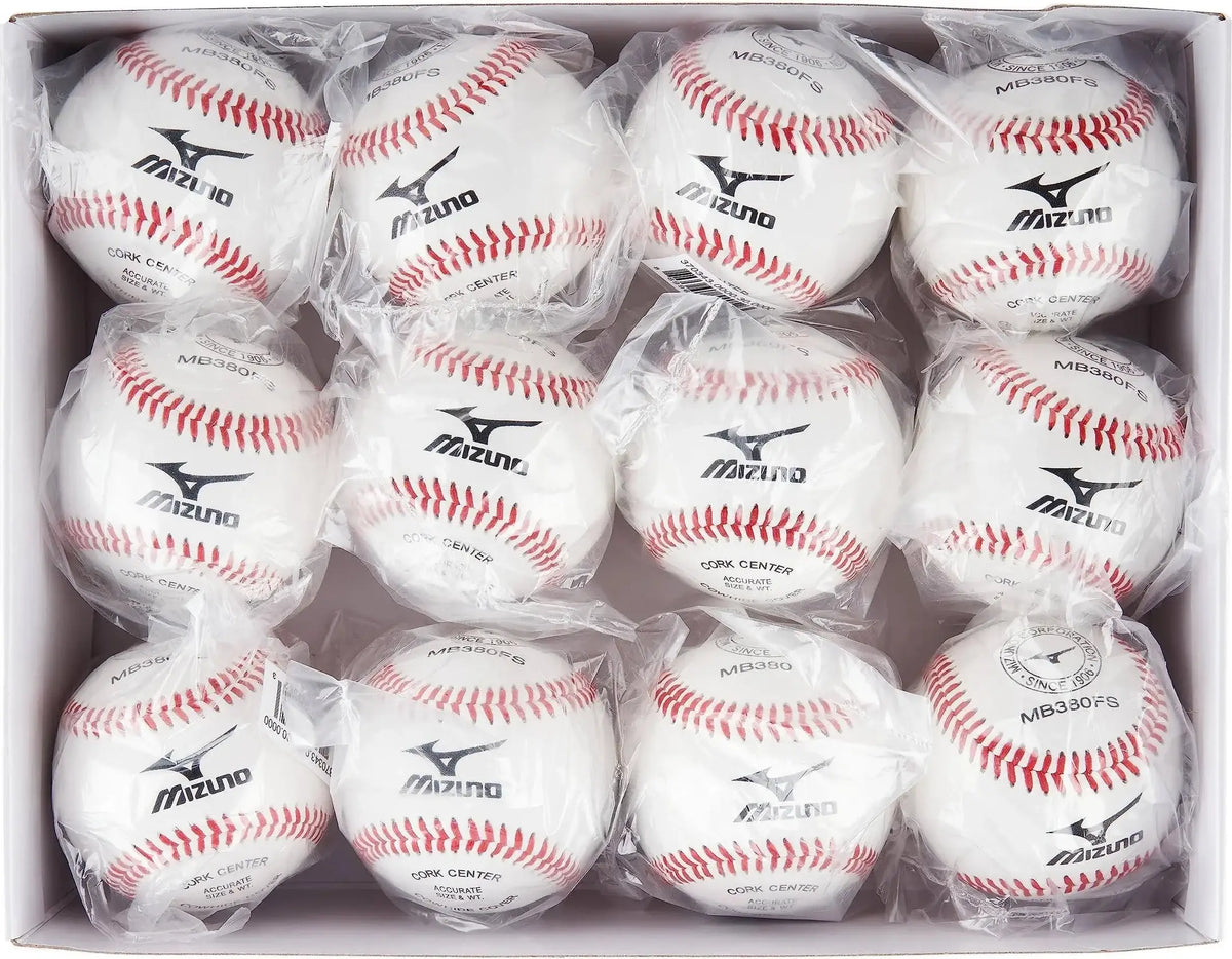 Mizuno 370343 Mb380 Flat Seam Baseball 9’’ (1 Dozen) - White
