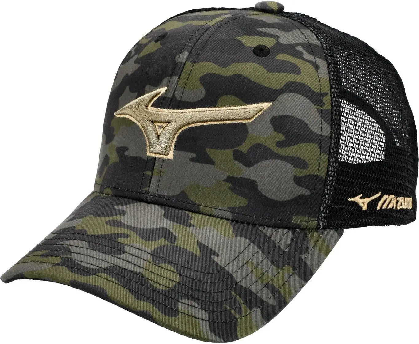 Mizuno 370347 Diamond Trucker Cap - Black Camo - one Size Fits Most