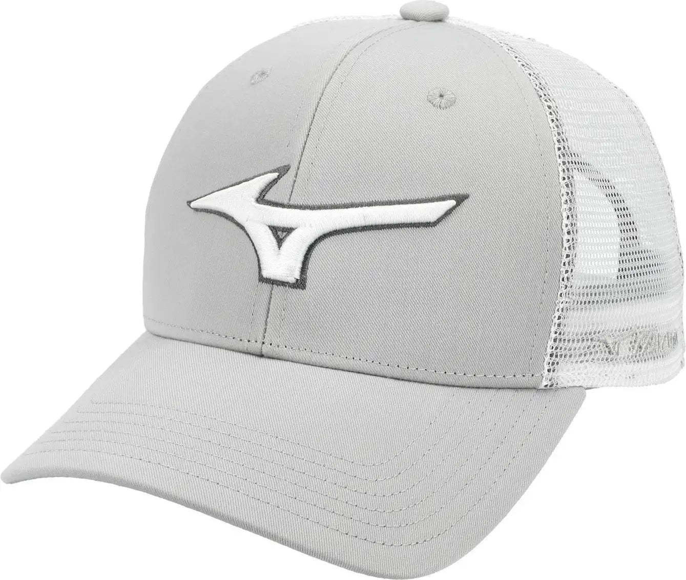 Mizuno 370347 Diamond Trucker Cap - Gray-white - Gray White / one Size Fits Most