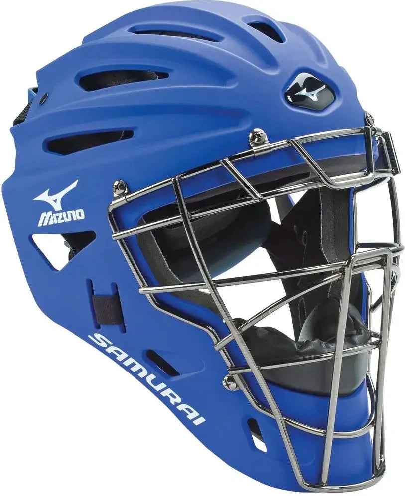 Mizuno 380191 Samurai G4 Baseball Catcher’s Helmet - Royal - 7 1/4’’ - 5/8’’