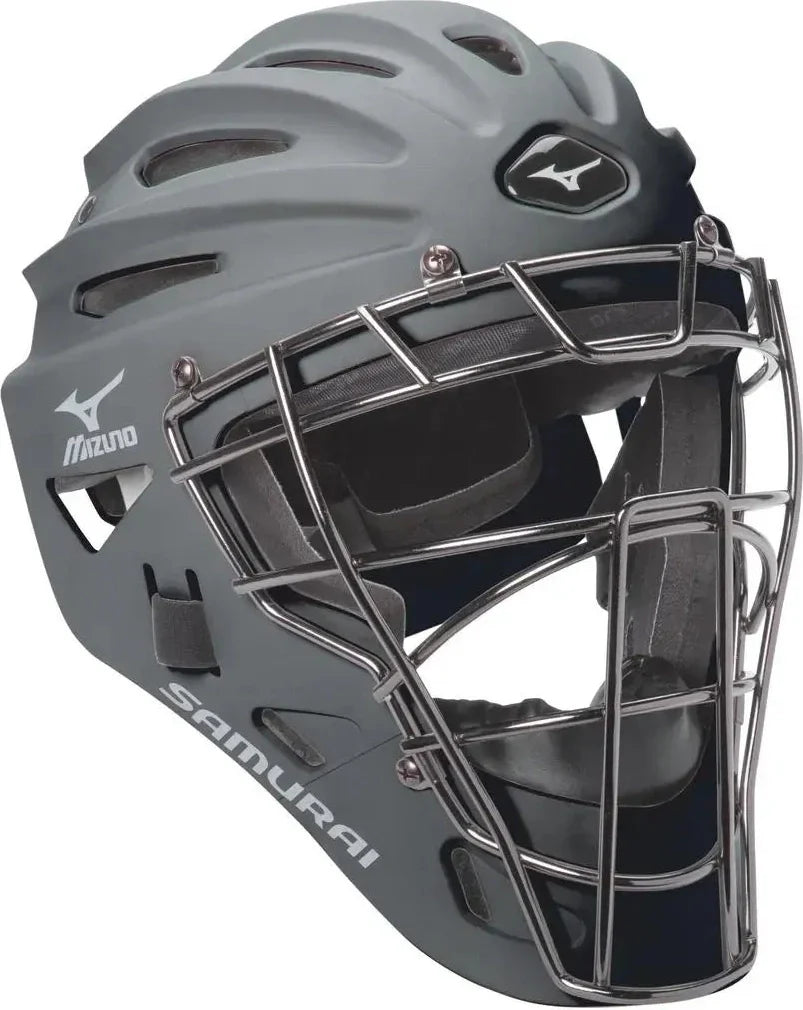 Mizuno 380192 Samurai G4 Youth Baseball Catcher’s Helmet - Grey