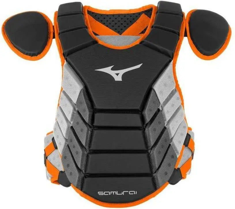 Mizuno 380379 2019 Samurai 15’’ Chest Protector Adult - Black Orange