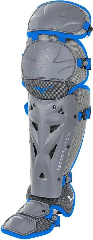 Mizuno 380381 Samurai Fastpitch Softball Women’s Shin Guards 15’’ - Grey-royal