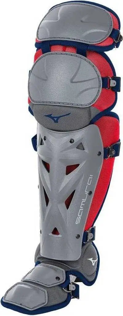 Mizuno 380381 Samurai Fastpitch Softball Women’s Shin Guards 15’’ - Navy Red