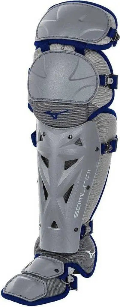 Mizuno 380382 Samurai Fastpitch Softball Women’s Shin Guards 16’’ - Gray Navy