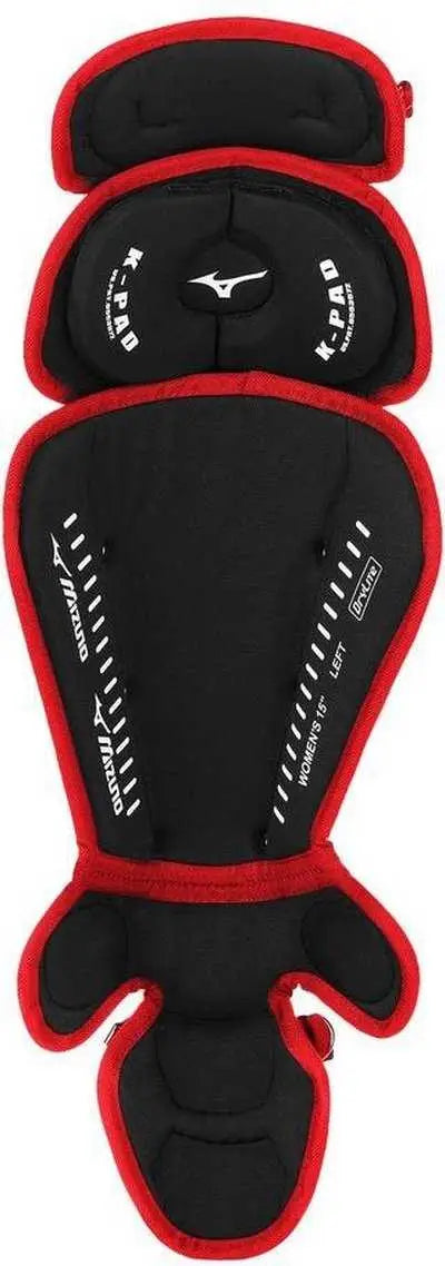 Mizuno 380382 Samurai Fastpitch Softball Women’s Shin Guards 16’’ - Gray Red