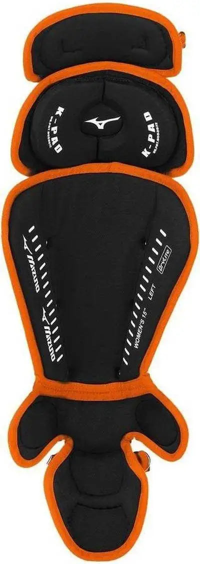 Mizuno 380382 Samurai Fastpitch Softball Women’s Shin Guards 16’’ - Gray Orange