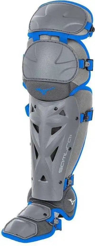 Mizuno 380382 Samurai Fastpitch Softball Women’s Shin Guards 16’’ - Gray Royal