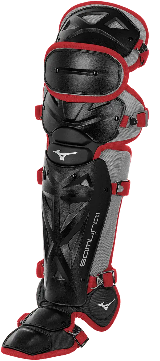 Mizuno 380383 Samurai Youth 14 1/2’’ Shin Guards - Black Cardinal