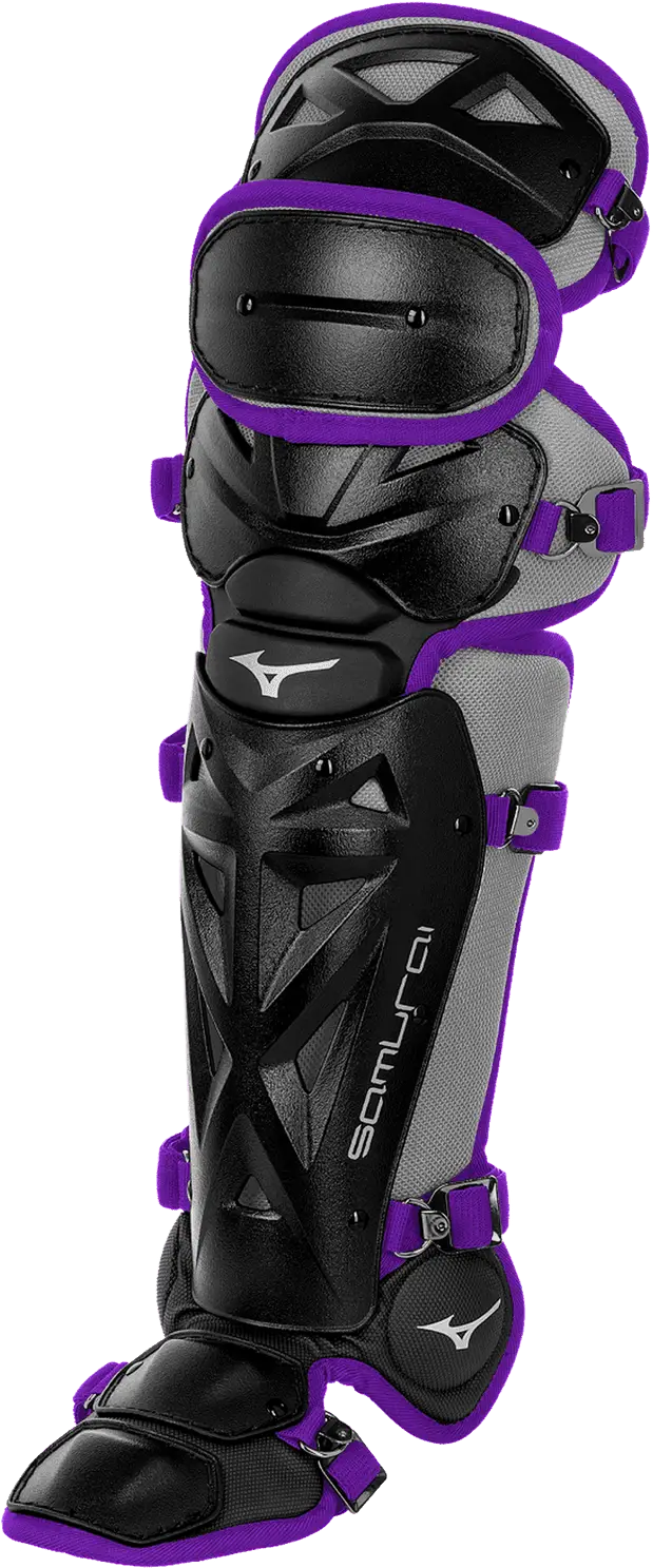 Mizuno 380383 Samurai Youth 14 1/2’’ Shin Guards - Black Purple