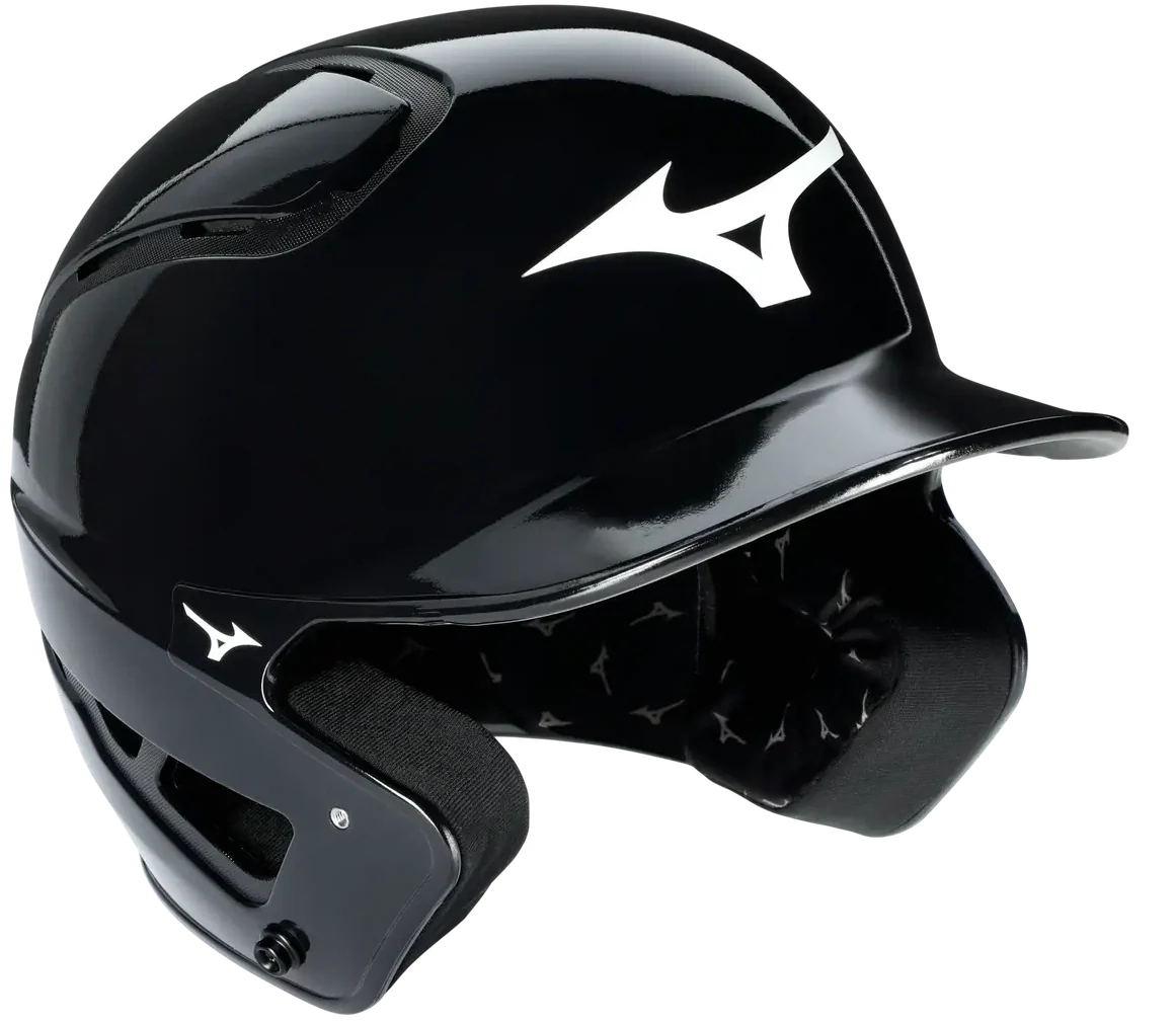 Mizuno 380390 B6 Youth Baseball Batting Helmet - Solid Color - Glossy Black - 6 1/2’’ - 7 1/4’’