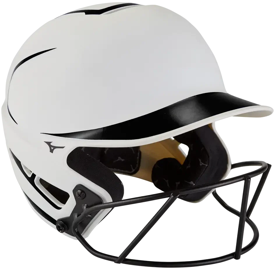 Mizuno 380392 F6 Fastpitch Softball Batting Helmet - White-black - S/m