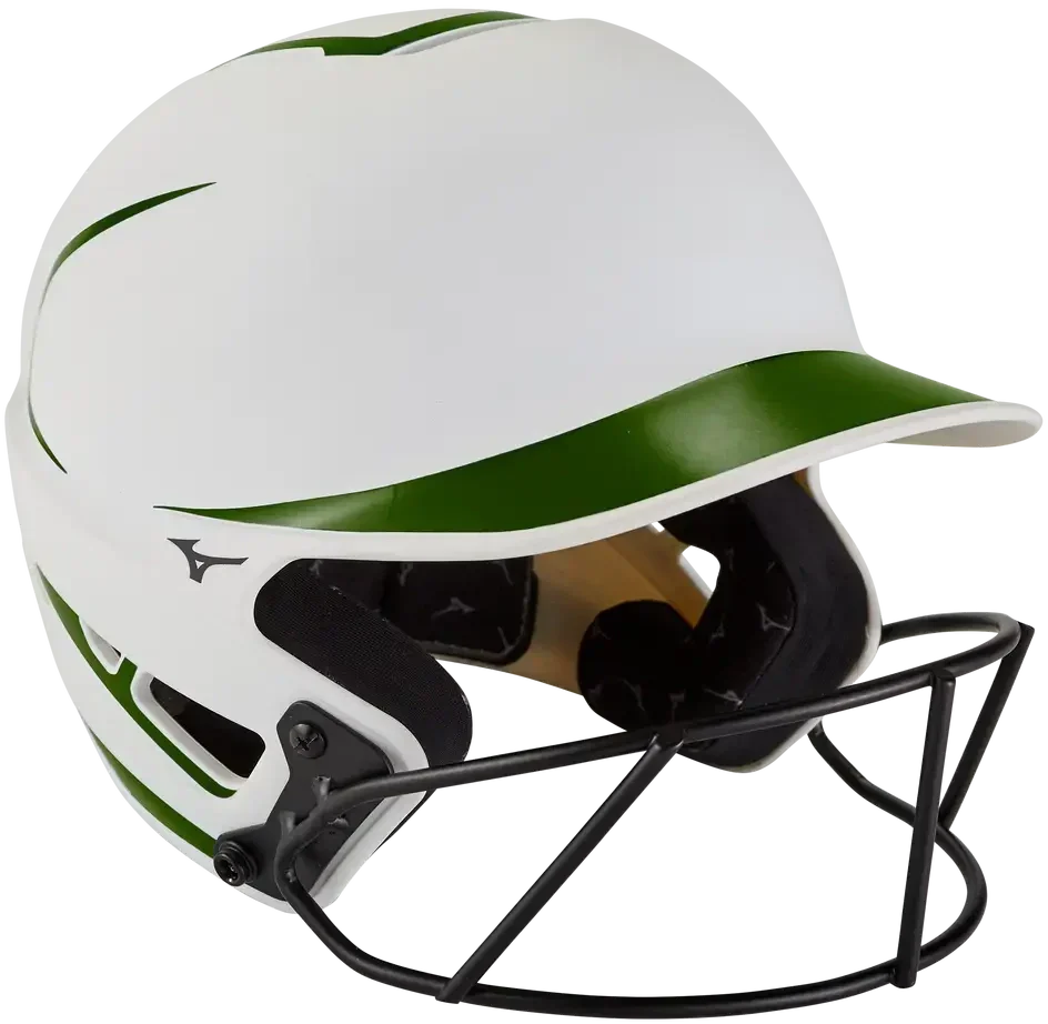 Mizuno 380392 F6 Fastpitch Softball Batting Helmet - White-forest
