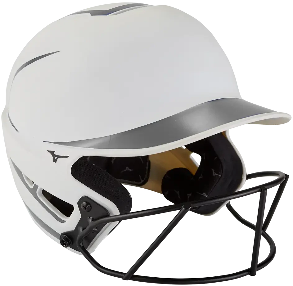 Mizuno 380392 F6 Fastpitch Softball Batting Helmet - White-grey - S/m