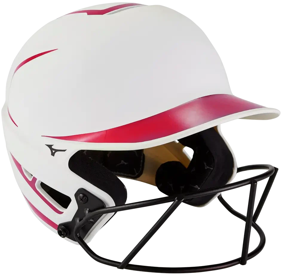 Mizuno 380392 F6 Fastpitch Softball Batting Helmet - White-red - S/m