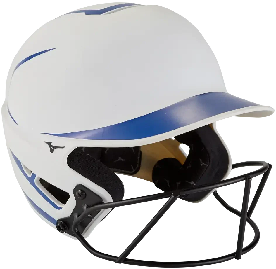 Mizuno 380392 F6 Fastpitch Softball Batting Helmet - White-royal