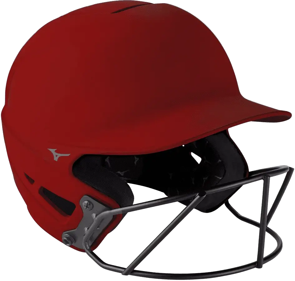 Mizuno 380395 F6 Fastpitch Softball Batting Helmet - Solid Color - Cardinal