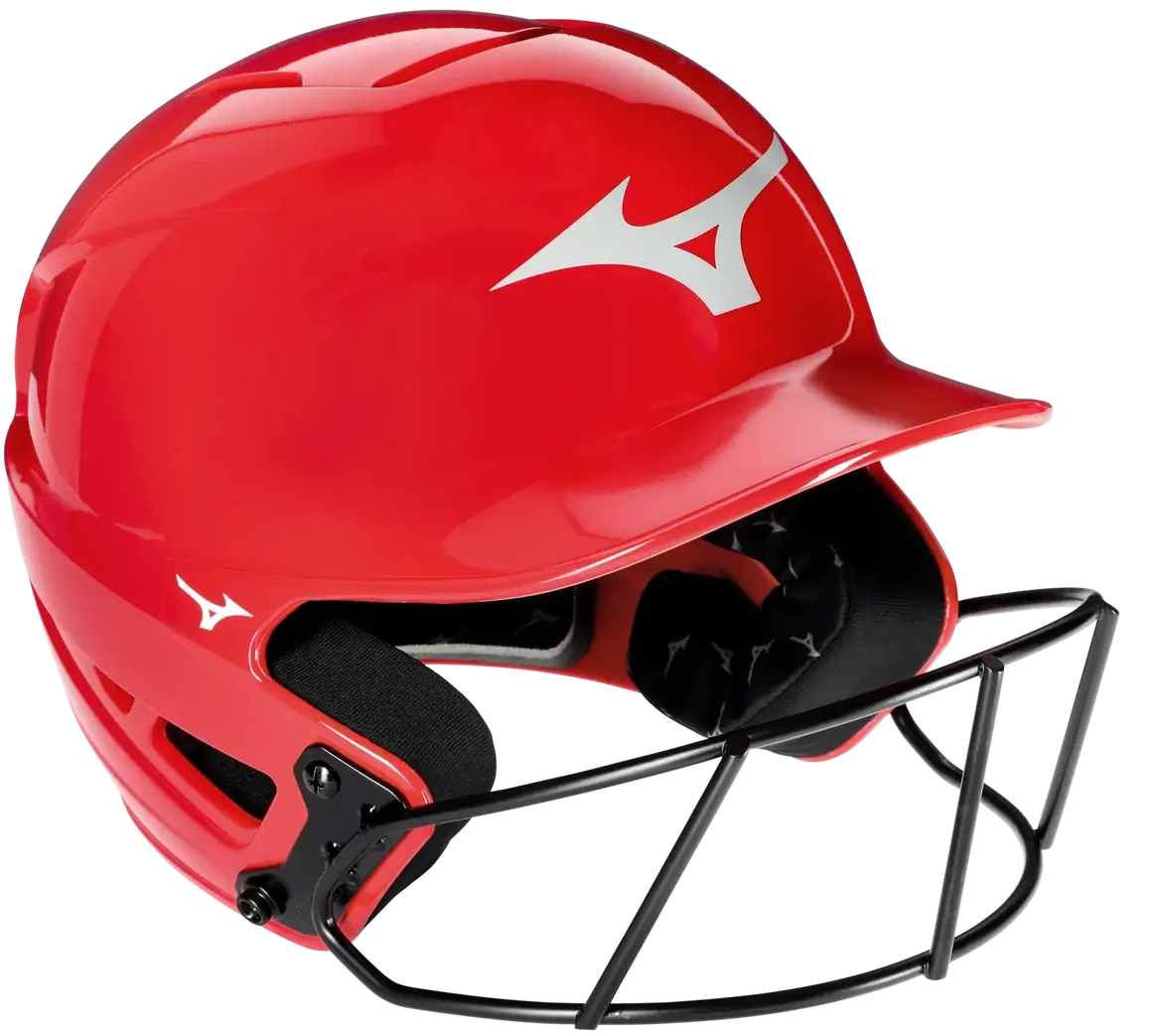 Mizuno 380395 F6 Fastpitch Softball Batting Helmet - Solid Color - Glossy Red - S/m