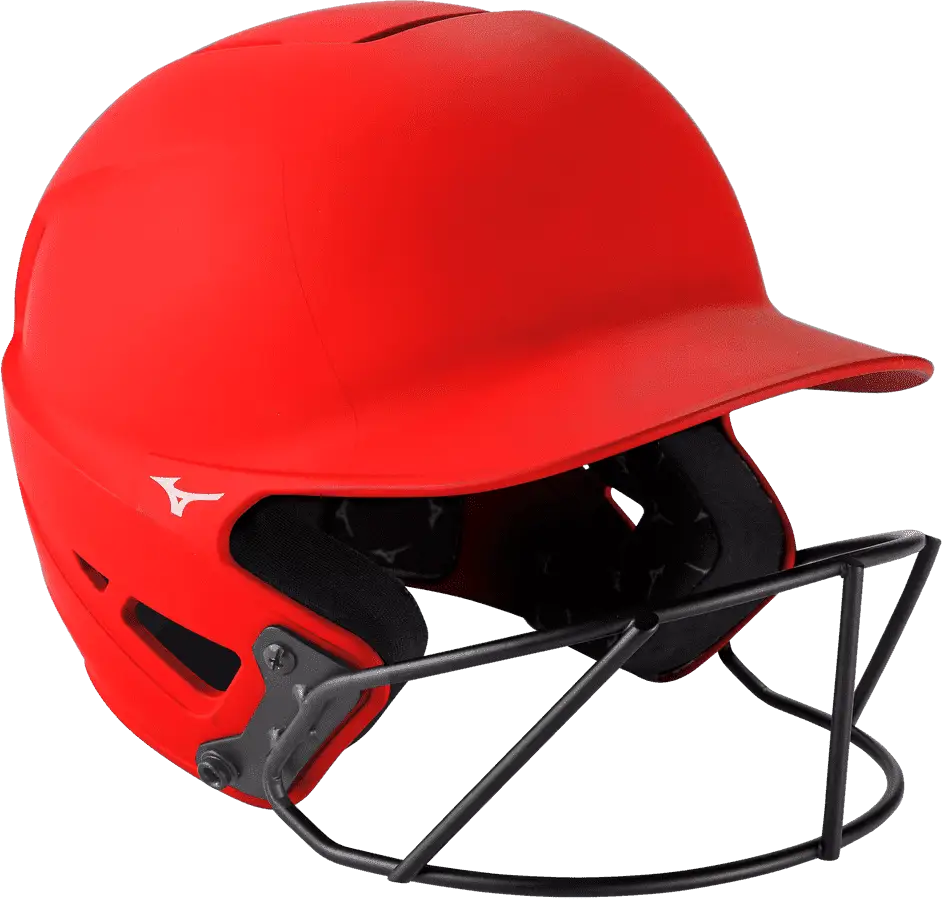 Mizuno 380395 F6 Fastpitch Softball Batting Helmet - Solid Color - Red