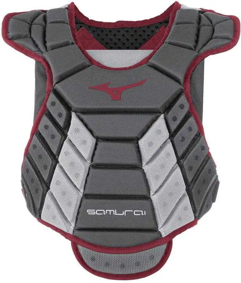 Mizuno 380402 Samurai Women’s Fastpitch Softball Chest Protector 14’’ - Gray Maroon