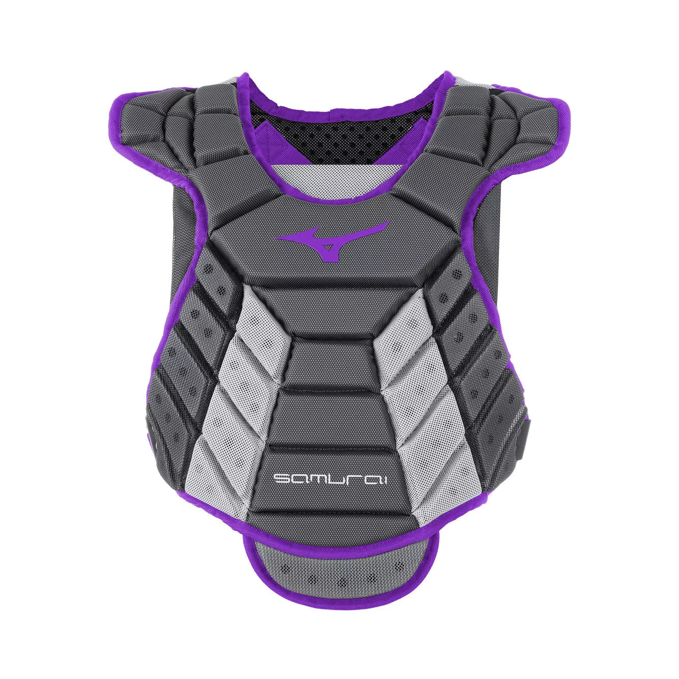 Mizuno 380402 Samurai Women’s Fastpitch Softball Chest Protector 14’’ - Gray Electric Purple