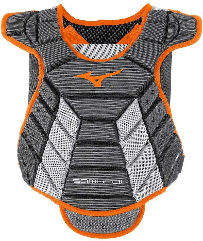 Mizuno 380407 Samurai Women’s Fastpitch Softball Chest Protector 13’’ - Gray Orange