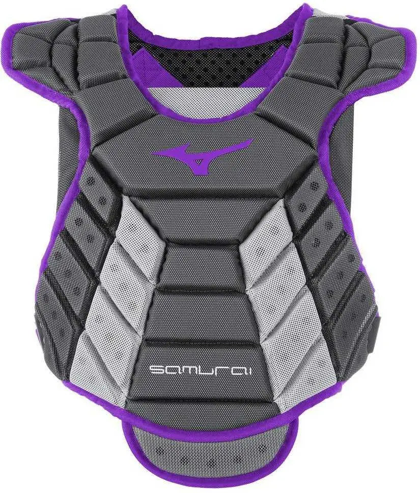Mizuno 380407 Samurai Women’s Fastpitch Softball Chest Protector 13’’ - Gray Purple
