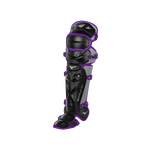 Mizuno 380409 Samurai Adult Baseball Shin Guards 15.5’’ - Black-electrc Purple