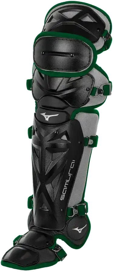 Mizuno 380409 Samurai Adult Baseball Shin Guards 15.5’’ - Black Forest