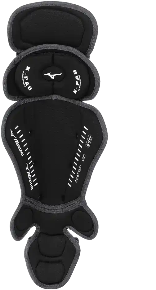 Mizuno 380409 Samurai Adult Baseball Shin Guards 15.5’’ - Black Gray