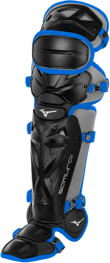 Mizuno 380409 Samurai Adult Baseball Shin Guards 15.5’’ - Black Royal