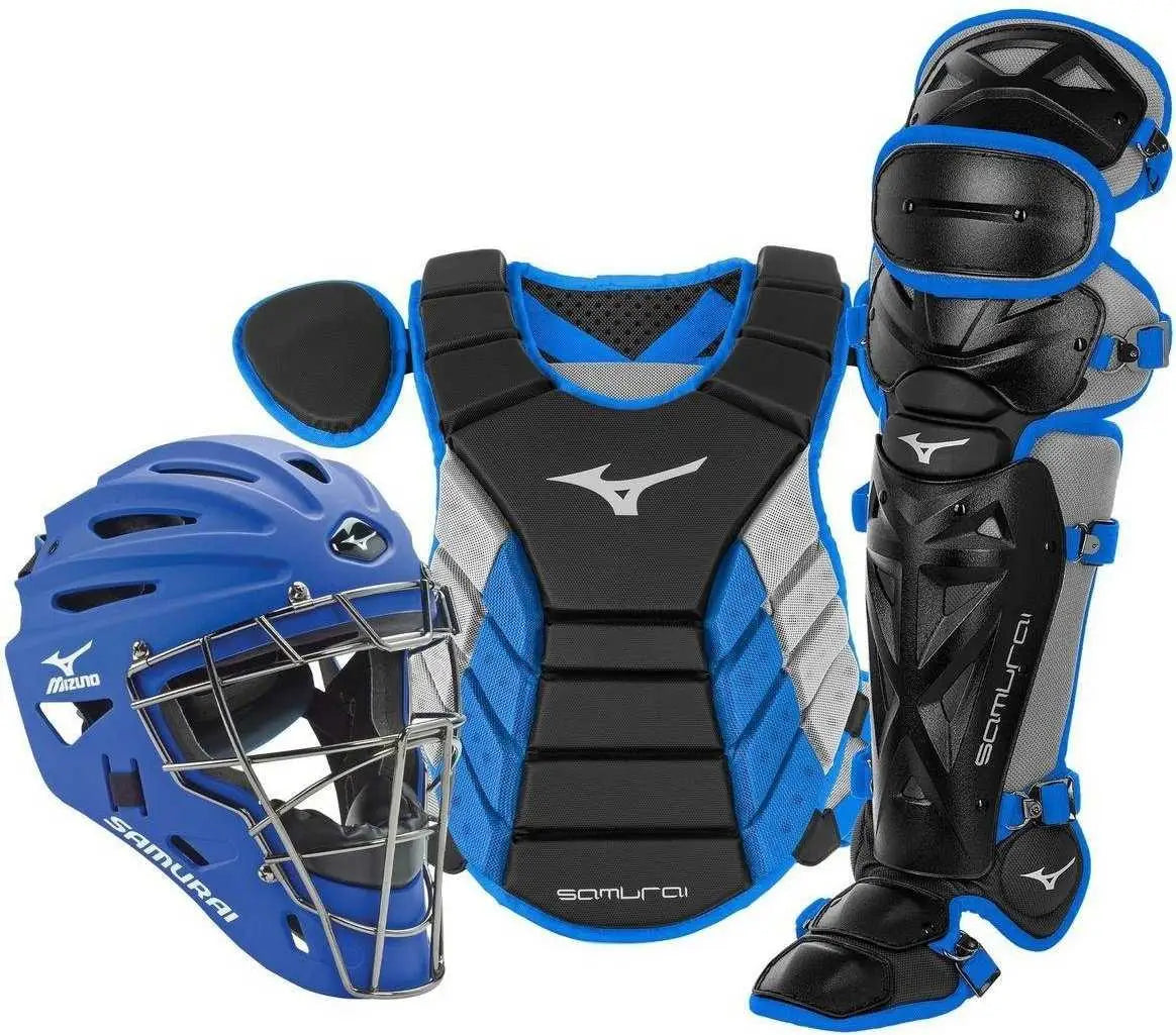 Mizuno 380417 Samurai Adult 16’’ Baseball Boxed Catcher’s Gear Set - Black Royal