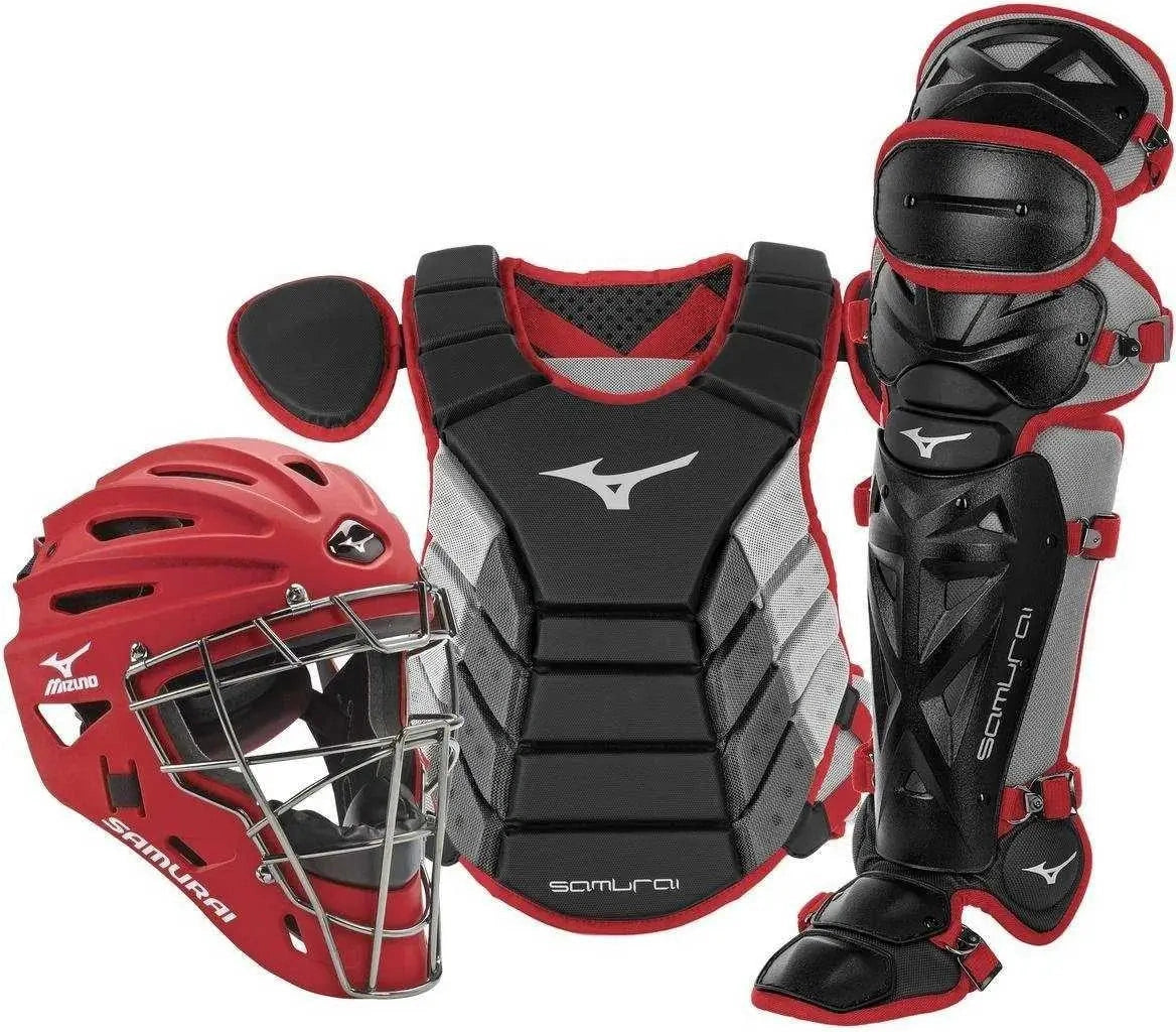 Mizuno 380417 Samurai Adult 16’’ Baseball Boxed Catcher’s Gear Set - Black Cardinal