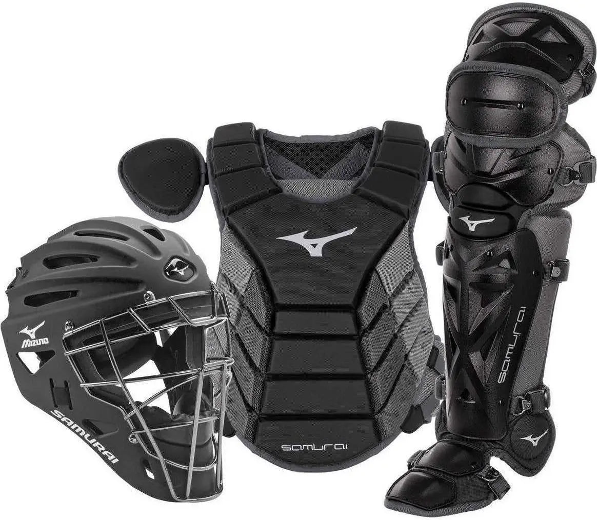 Mizuno 380418 Samurai Adult 15’’ Baseball Boxed Catcher’s Gear Set - Black Gray