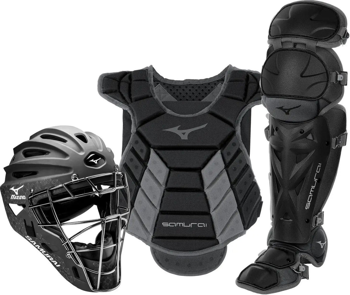 Mizuno 380422 Samurai Womens Boxed Catcher’s Gear Set (13-14’’) - Black-gray - Black Gray