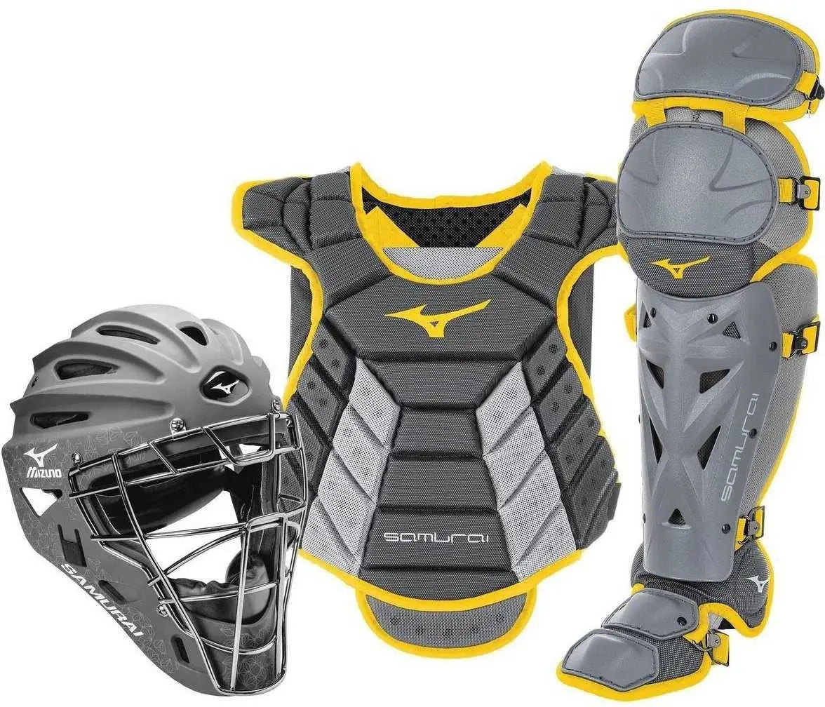 Mizuno 380422 Samurai Womens Boxed Catcher’s Gear Set (13-14’’) - Gray Yellow