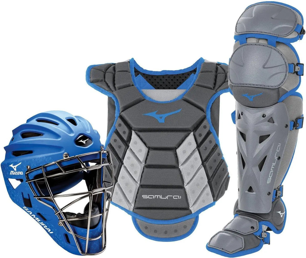 Mizuno 380422 Samurai Womens Boxed Catcher’s Gear Set (13-14’’) - Gray-royal - Gray Royal