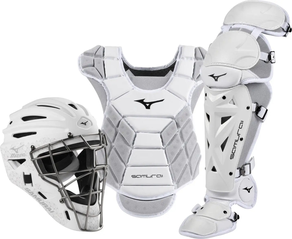 Mizuno 380422 Samurai Womens Boxed Catcher’s Gear Set (13-14’’) - White