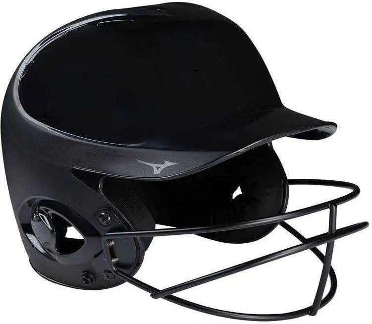 Mizuno 380433 Mvp Series Solid Batting Helmet with Fastpitch Softball Mask - Black