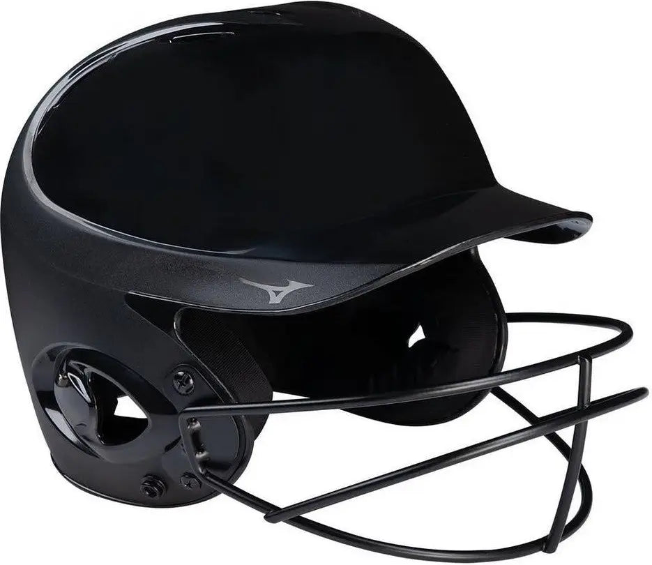 Mizuno 380435 Mvp Series Solid Youth Batting Helmet with Fastpitch Softball Mask - Black