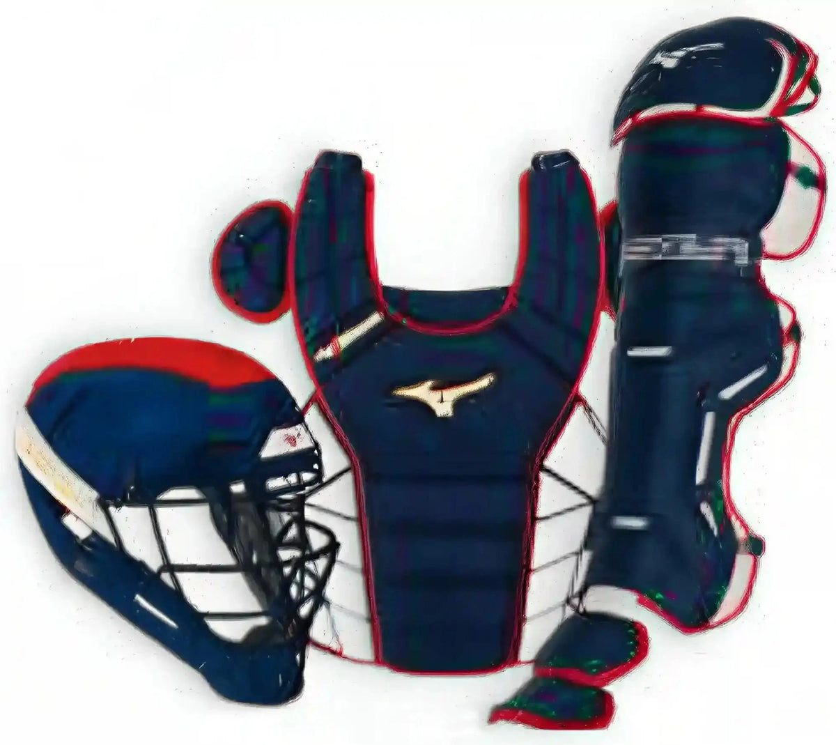 Mizuno 380447 Shogun Adult Baseball Boxed Catcher’s Gear Set 15’’ - Navy-red - Navy Red