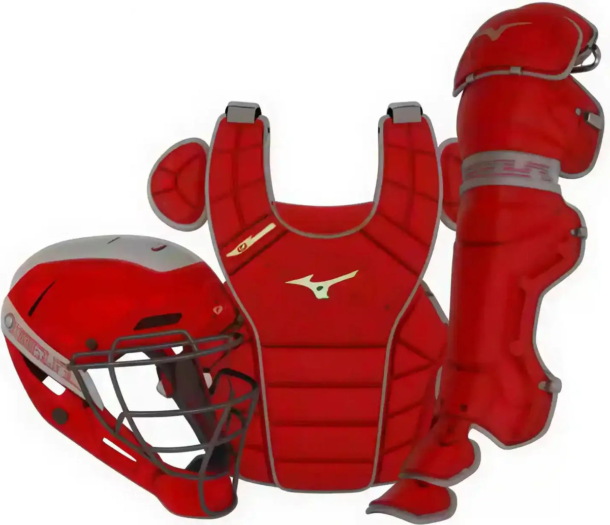 Mizuno 380447 Shogun Adult Baseball Boxed Catcher’s Gear Set 15’’ - Red