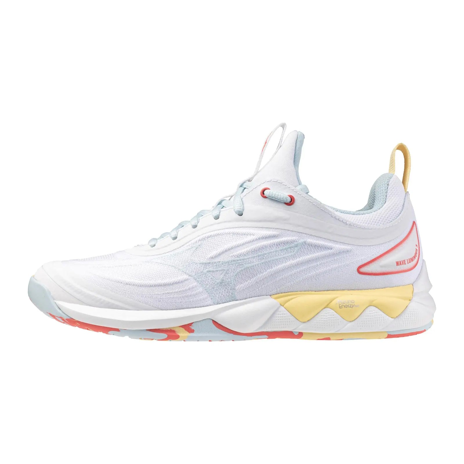 Mizuno 430328 Wave Luminous 3 Women’s Vollyball Shoe - White Calypso Coral