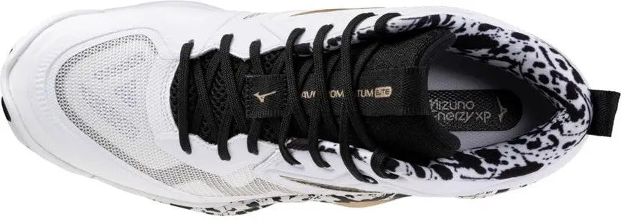 Mizuno 430337 Wave Momentum 4 Elite Mid Women’s Volleyball Shoe - White Metalic Gray