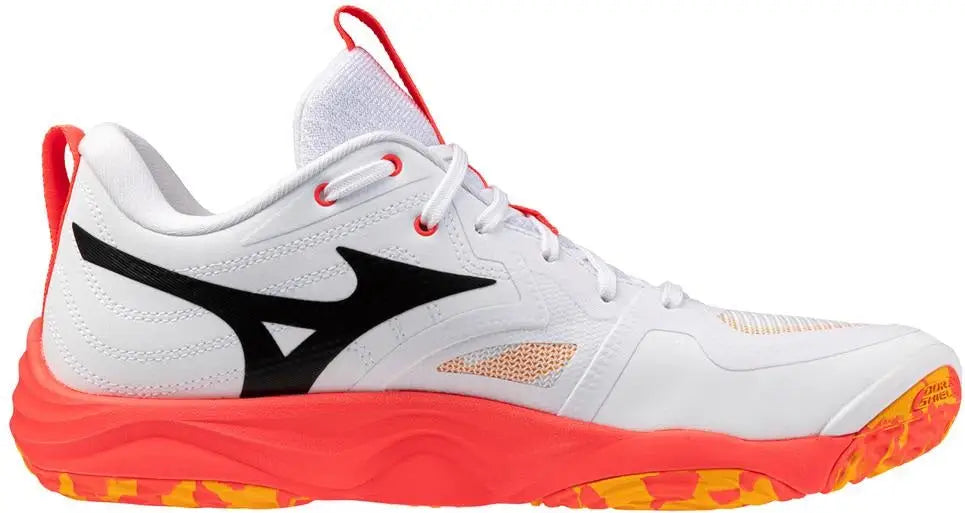 Mizuno 430338 Wave Momentum Elite Unisex Volleyball Shoe - White Fiery Coral