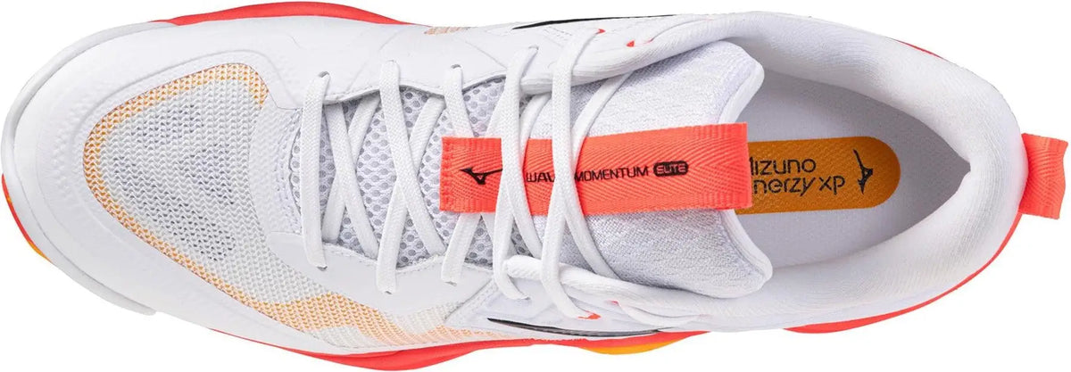 Mizuno 430338 Wave Momentum Elite Unisex Volleyball Shoe - White Fiery Coral