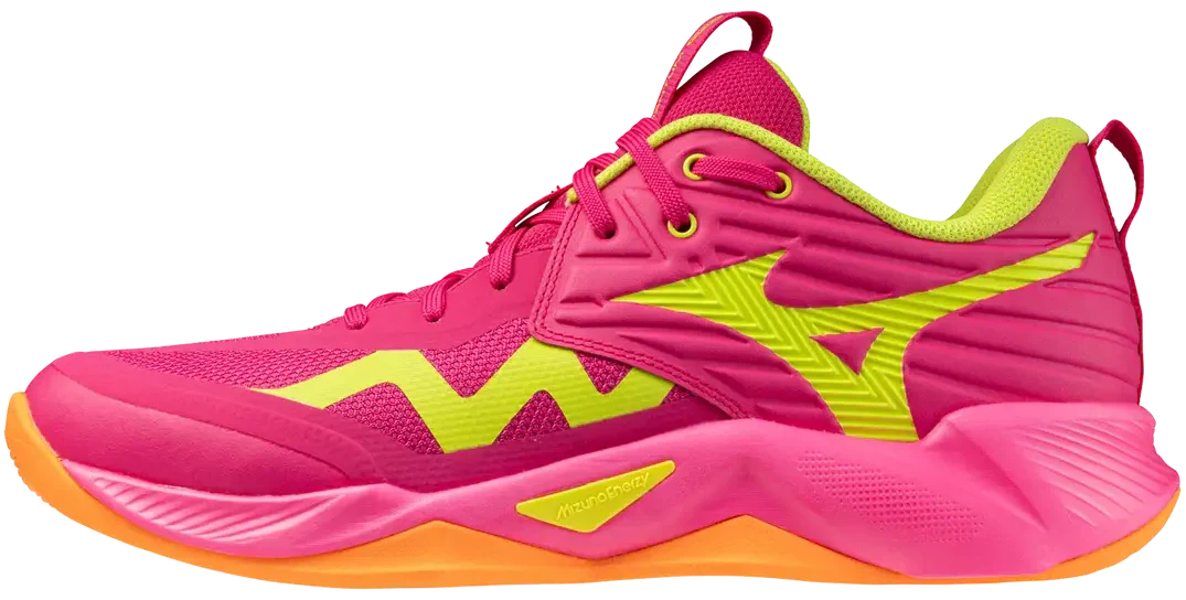 Mizuno 430339 Wave Momentum Pro Women’s Volleyball Shoe - Pnk Tetra-frtun Yllw - 6