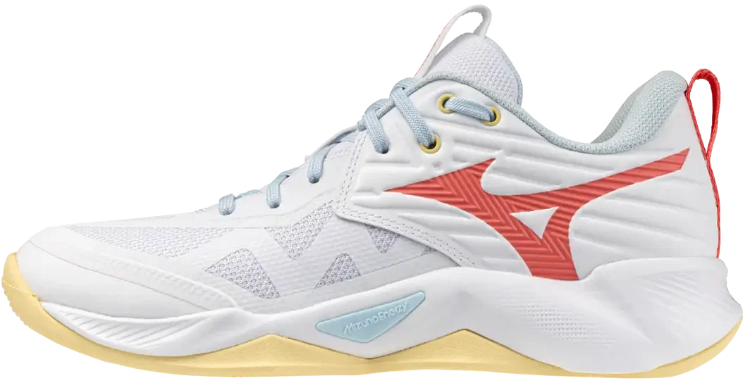 Mizuno 430339 Wave Momentum Pro Women’s Volleyball Shoe - White-calypso Coral - 6